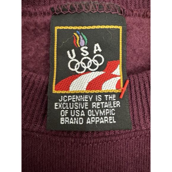 Vintage Olympic Sweatshirt Mens Purple JC Penney USA Embroidered Size Medium - Picture 4 of 10